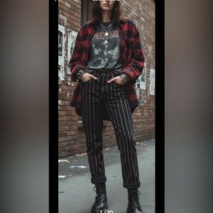 NWT Frame Le Jane Ankle Retro style Blazer Stripe Denim Jeans Size 27